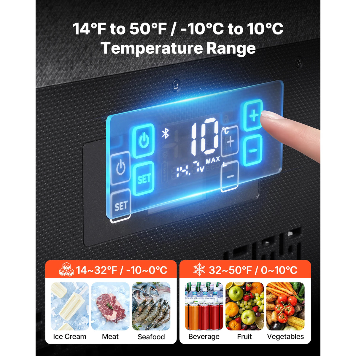SucceBuy 12 Volt Refrigerator 20L/40L Portable Ultra-Light EPP Freezer APP Control Electric Compressor for Truck Travel Camping