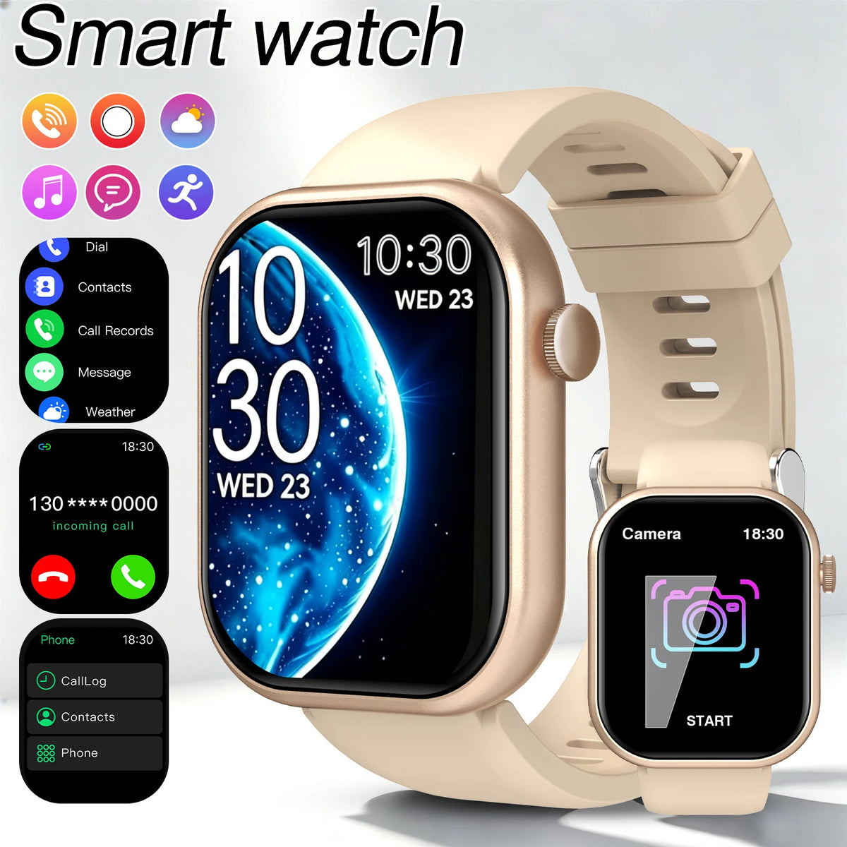 2026 New Smart Watch,HD Touch Screen Smart Watch,Wireless Call, Music Control, Fitness Tracker, Remote Camera, Multi-Sport Modes, Sedentary Reminder, Suitable for Android & IPhone