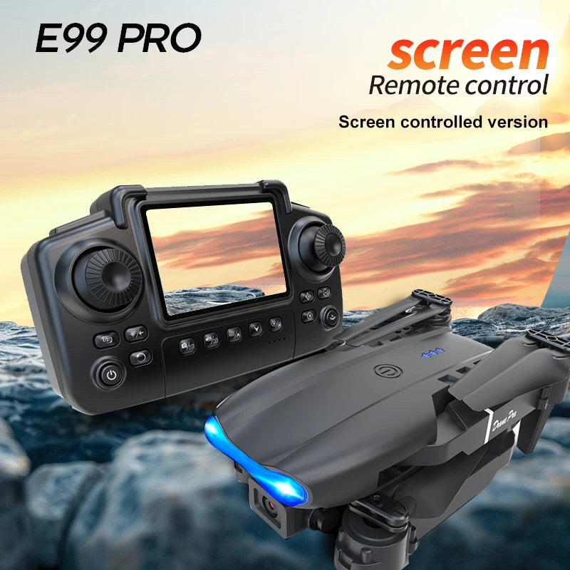 ZNLYRION RC Drone 4K Dual Camera E99 PRO Optical Flow Obstacle Avoidance Foldable FPV Quadcopter Toy for Beginners