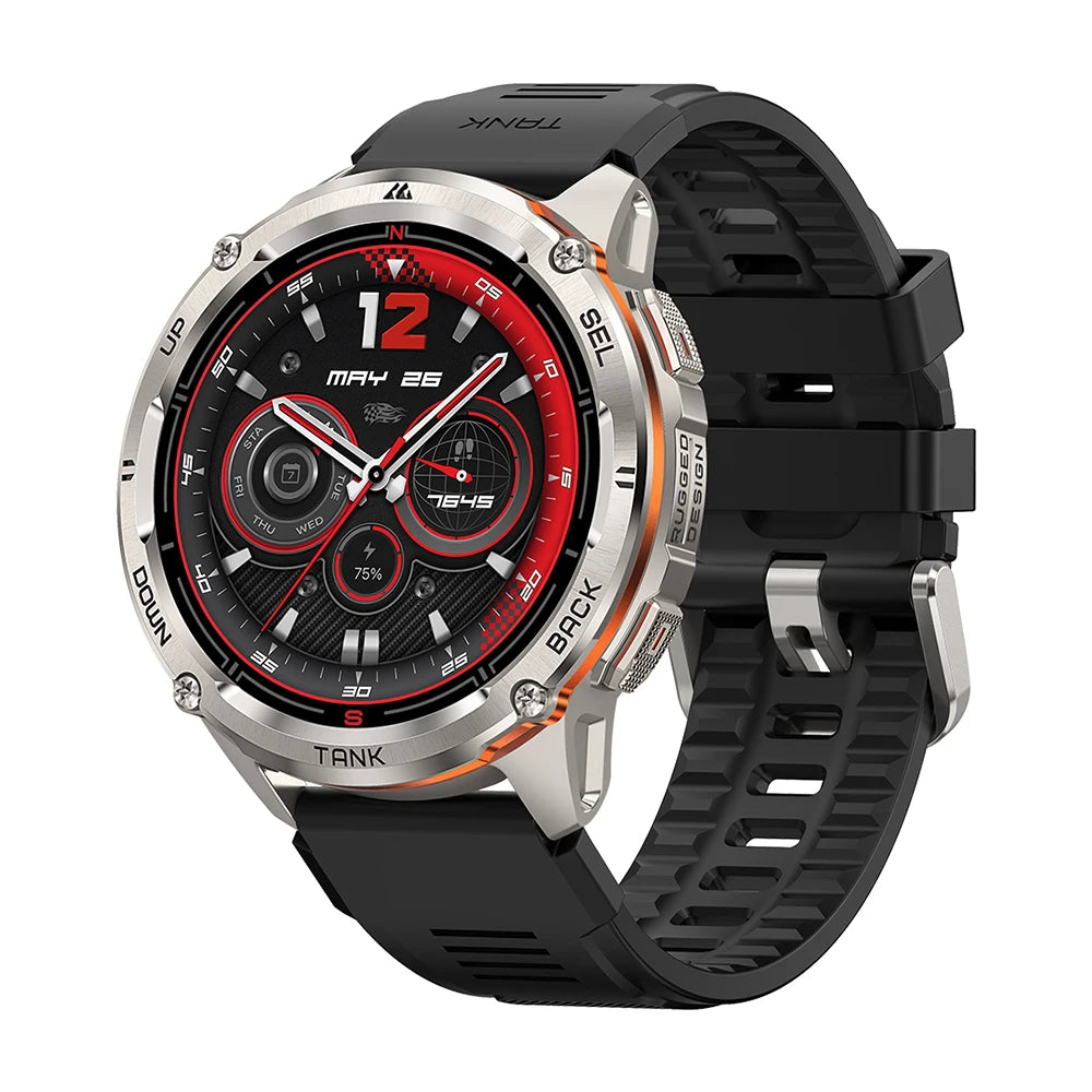 KOSPET TANK T3 Ultra 2 GPS Smart Watch for Men Bluetooth Call 5ATM IP69K Waterproof Men's Watch Stainless Steel Health Monitor