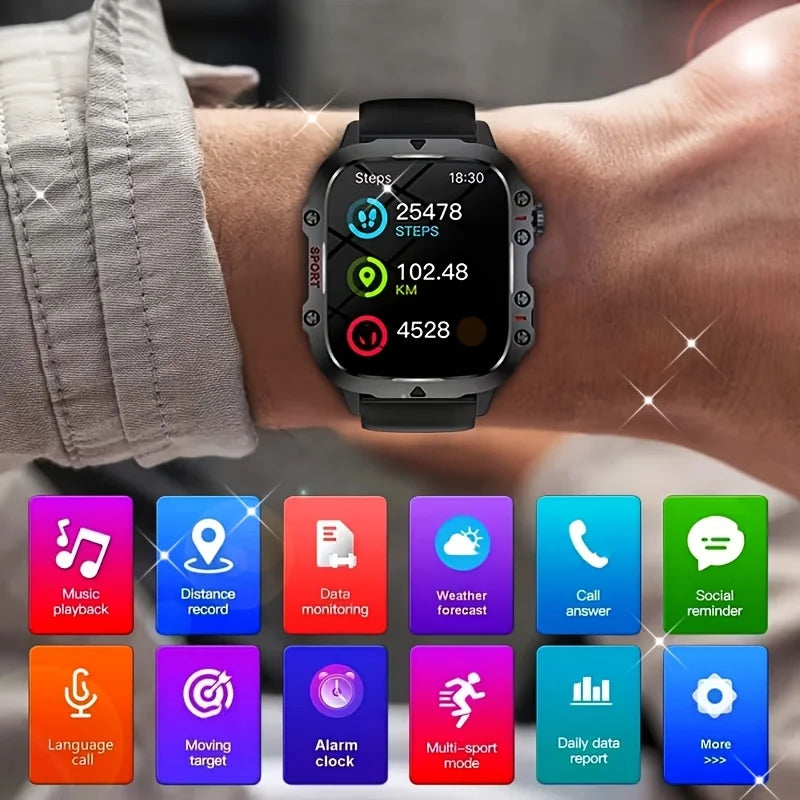 2026 Smart Watch, Supporting Wireless Calls, Multi-Sports Modes, Music, Reminders, Wallpapers, Weather, USB Charging, Multifunctional Wearable, Compatible with Iphone And Android, Unisex, Ideal Holiday Gift for Friends, Lover