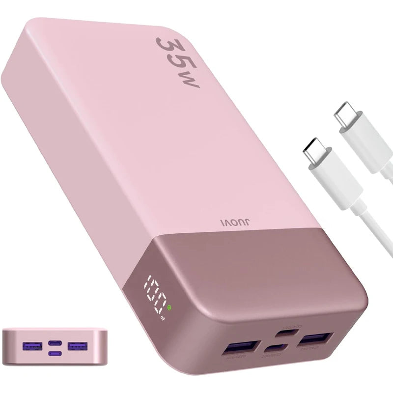 JUOVI Portable Power Bank 35W 20000mAh Battery Pack Fast Charging, PD3.0 QC4.0 Phone Battery Pack with LED Display for iPhone 17 16 15 14, Galaxy, Tablet, Switch, Etc