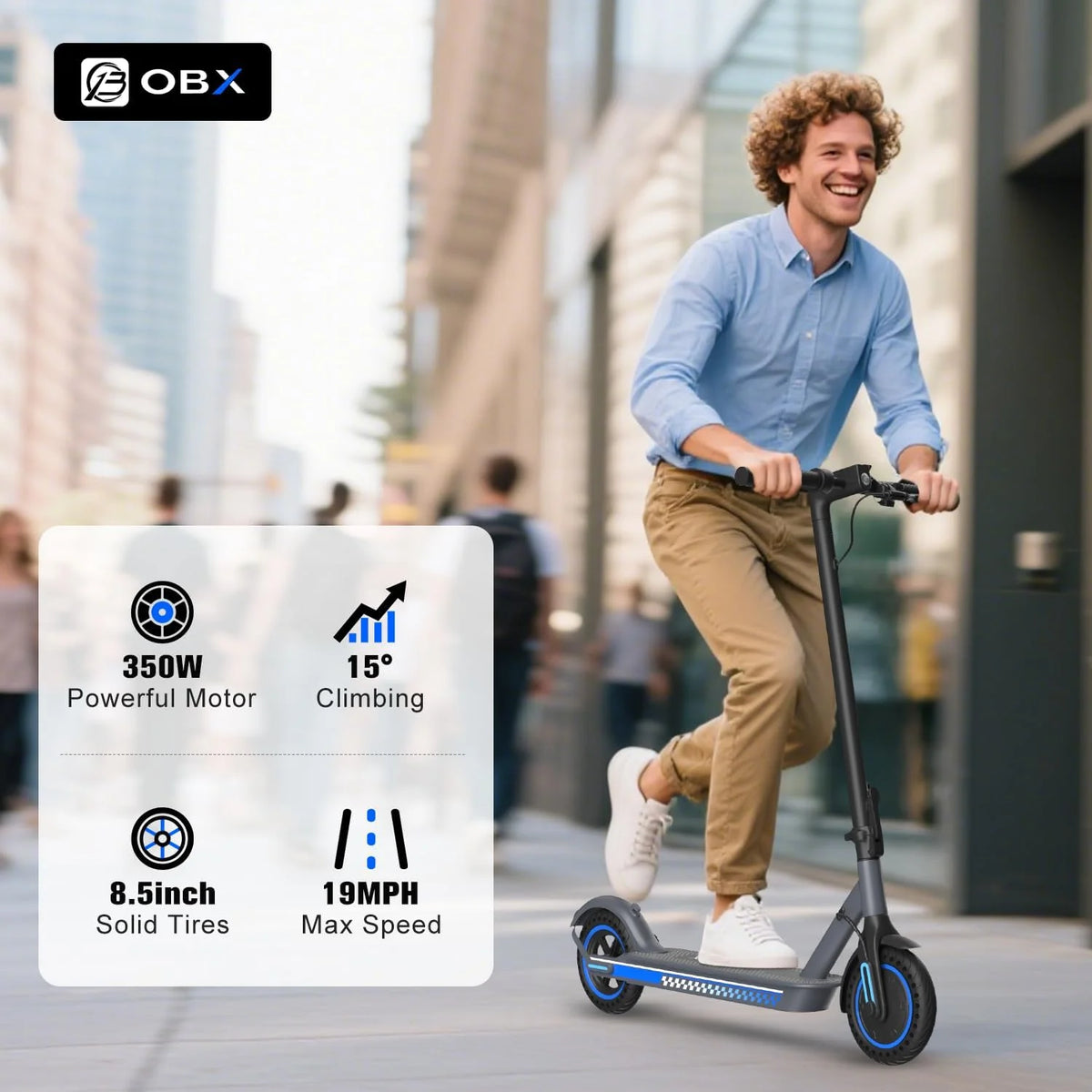 36V 7.8Ah 8.5'' Electric Scooter Up to 19MPH Max Speed 350W Brushless Motor Max 21Miles Long Range Foldable Escooter for Adults App Control for Commuter