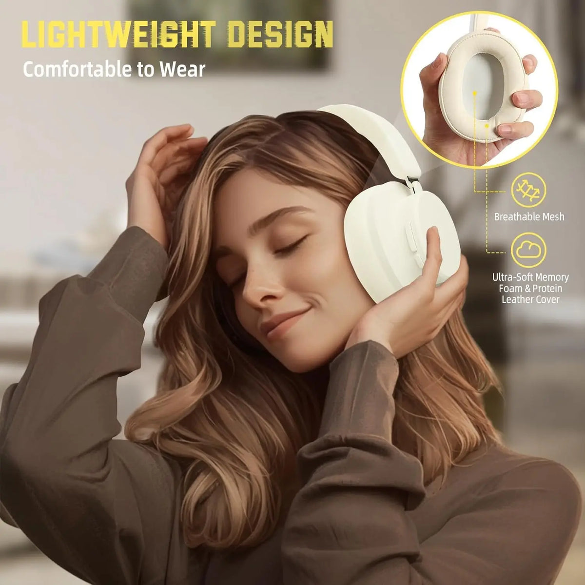ATTACK SHARK G500 Wireless Over-ear Noise Canceling Headphones,Bluetooth ANC Gaming Headset with BT 5.3/3.5mm Audio Cable