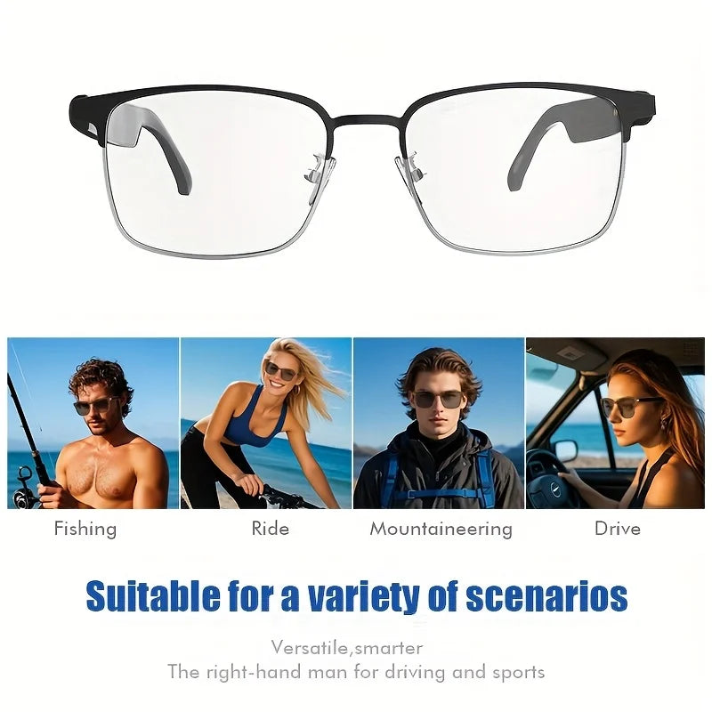 Bluetooth Smart Audio Glasses Photochromic Lens Open Ear Headphones Hands-free Calling Music Remote Shutter Smart Glasses for Men Women