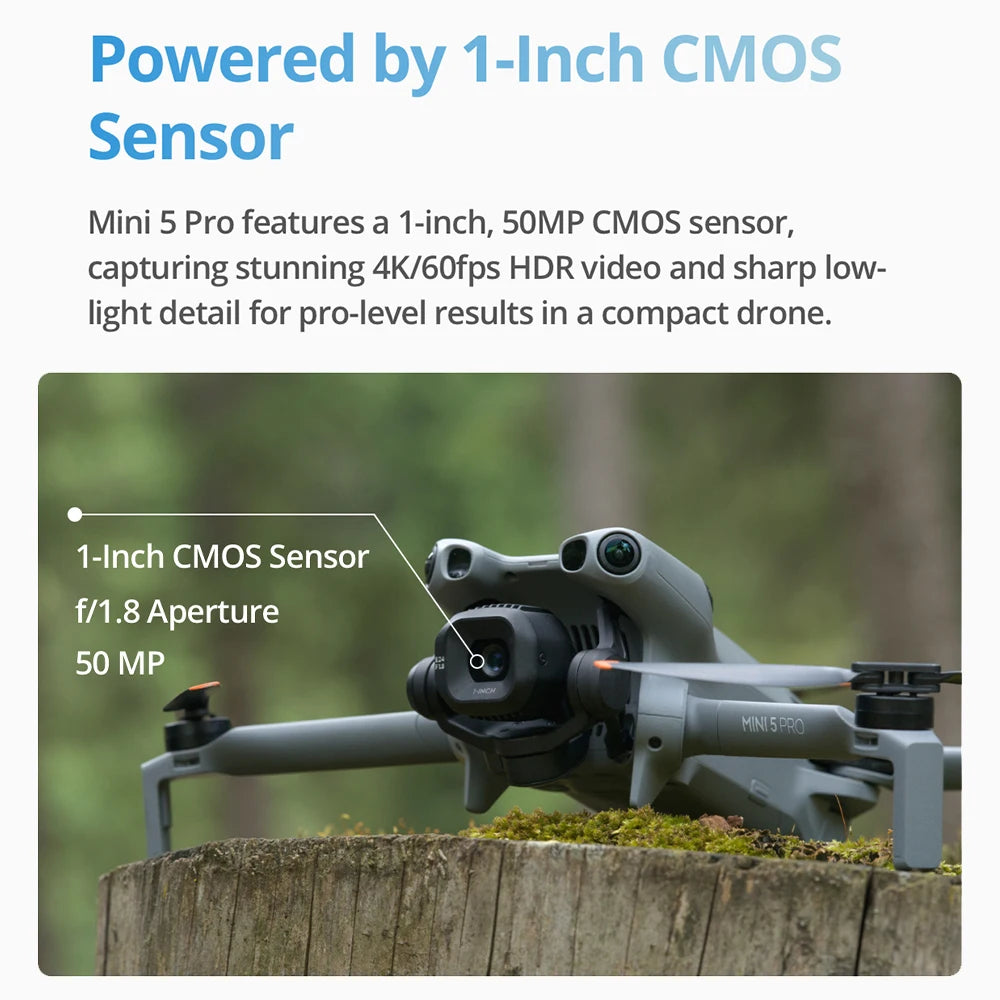 DJI Mini 5 Pro Fly More Combo - Mini Drone 4K Professional HDR Camera, Omnidirectional Obstacle Sensing, 20km FHD Transmission, ActiveTrack 360°, Foldable GPS UAV for Travel Vloggers & Content Creators Fast Shipping