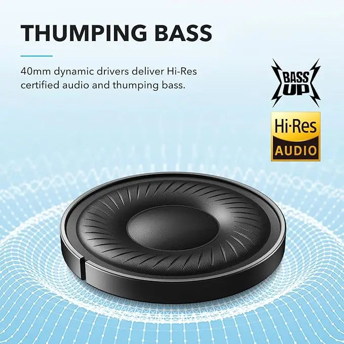 Soundcore by Anker Q20i ANC Headphones, Wireless Over-Ear, 40H, Hi-Res Audio, Deep Bass, App Control, Transparency (Refurbished)