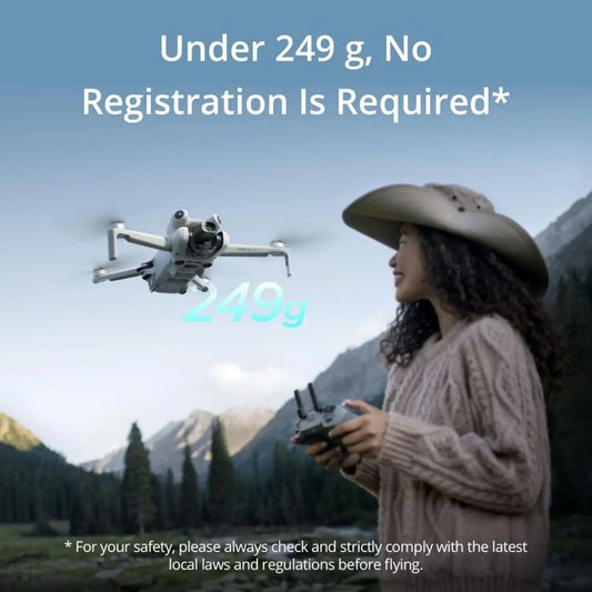 Used DJI Mini 4 Pro Drones with Camera for Adults 4K, 34 Mins Flight Time, 20km Max Video Transmission Distance, Omnidirectional Vision Sensing, Mini Drone for Beginners