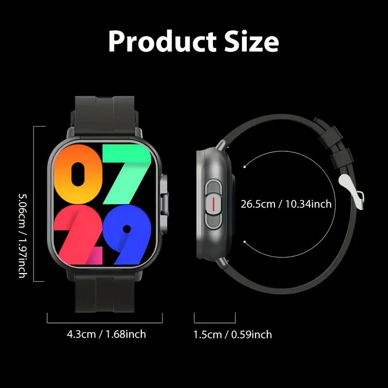 2026 Latest Smartwatch, Unisex | Valentine's Day Gift - Wireless Calling/Texting/Multiple Sports Modes/Remote Camera Control/Fitness Tracker, Compatible with iPhone and Android, USB Charging, Silicone Strap, Smart Connectivit