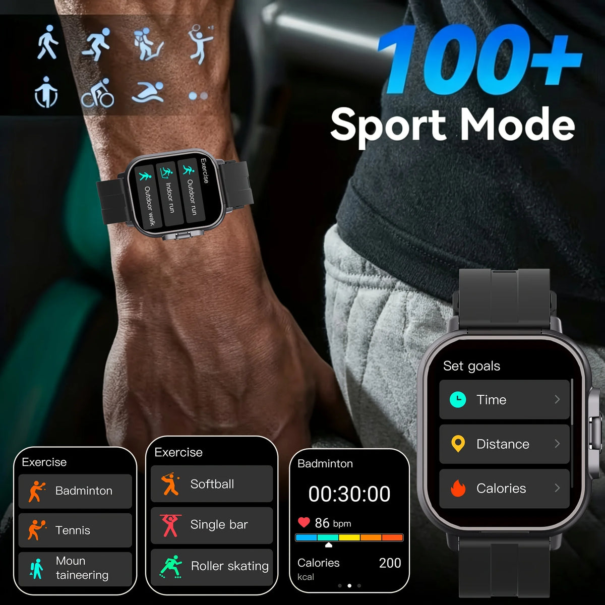 The Latest Smartwatch, Suitable for Both Men and Women, Equipped with a 2.01-inch Display Screen, Full Touchscreen Function, 2-in-1 Wireless Earphones, Music Playback, Camera Control and Other Functions, Is an Ideal Gift for