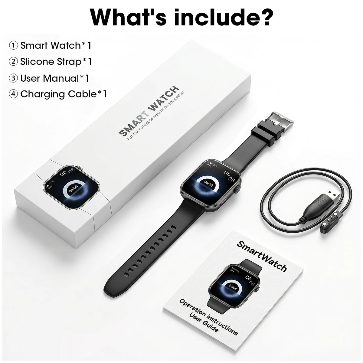 Y2 Smart Watch Bluetooth Call 1.93" HD Touch Screen IP68 Waterproof Heart Rate Blood Oxygen Monitor Fitness Watch For Android IOS