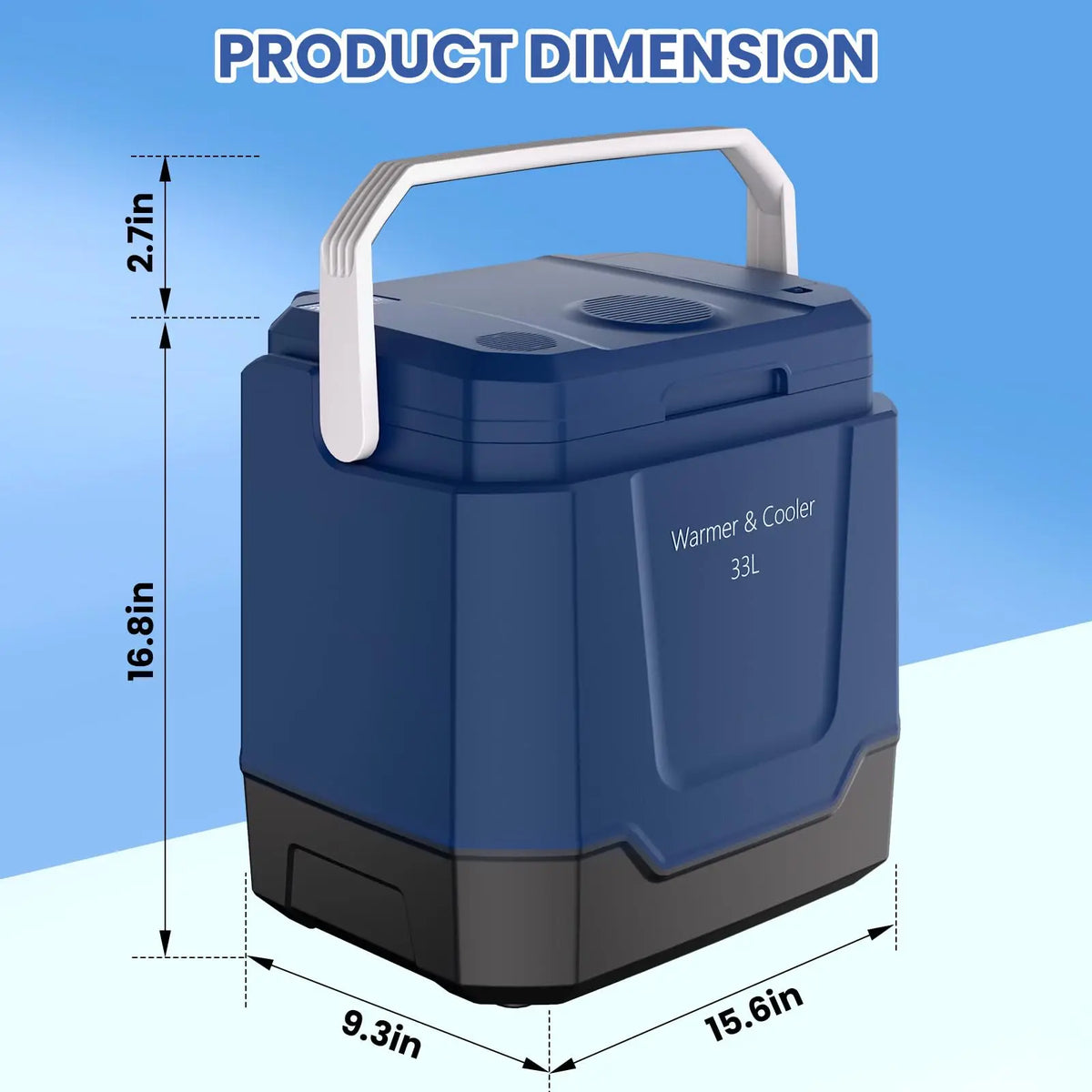 35 Quart (33 L) Electric Cooler & Warmer, Portable Car Refrigerator With Automatic Locking Handle, 12V Car Cooler for Vehicle & Trucks, 110V AC Home Power Cord, Plug In Coolers