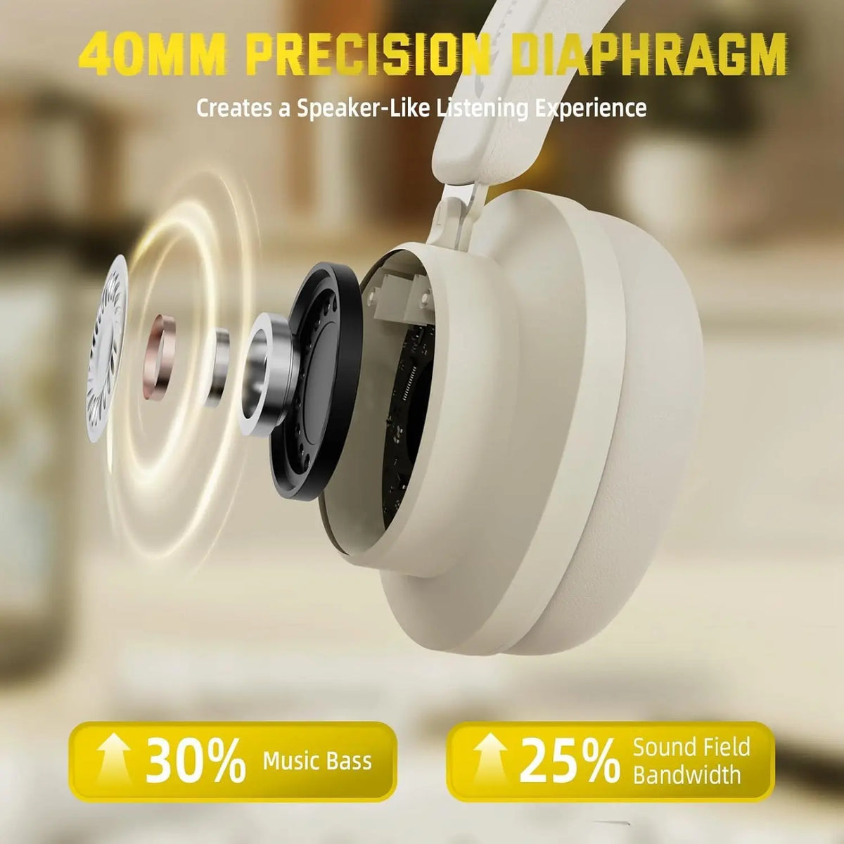 ATTACK SHARK G500 Wireless Over-ear Noise Canceling Headphones,Bluetooth ANC Gaming Headset with BT 5.3/3.5mm Audio Cable
