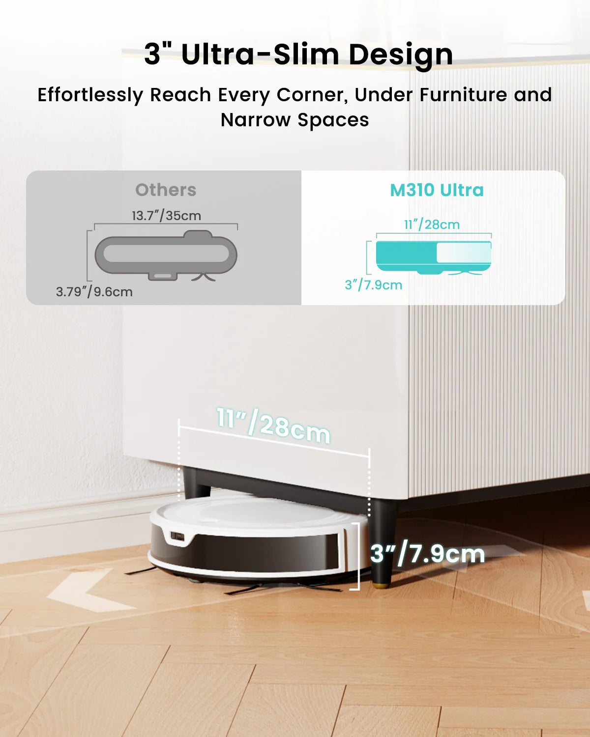 LEFANT M310 Ultra Robot Vacuum Cleaner with TOF LiDAR Navigation, 6000Pa Suction,150 Minutes, HEPA Filter, Ideal for Pet Hair