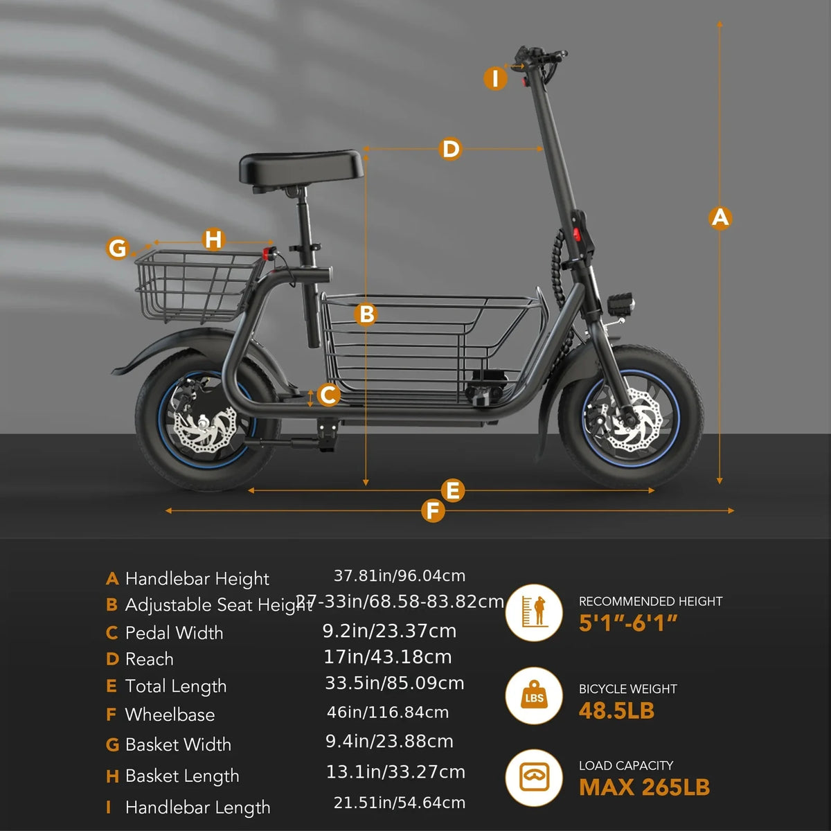 GYROSHOES Electric Scooter for Adults with Pet Basket, UL2272 Certified 550W Motor 19MPH 15Mi Range, BYD Battery Powered Commuter Scooter with Padded Seat, Dual Disc Brakes, LED Lights, 265LBS Capacity for Small Dogs & Daily