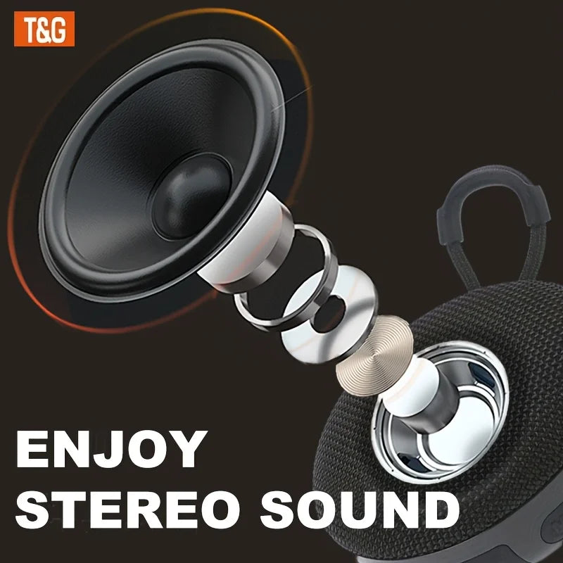 TG352 Bluetooth Speaker with Carry Rope, Bluetooth 5.3 Wireless Audio, USB Rechargeable, Hangs on Bags & Bicycles, Compatible with Phone/PC/Tablet, Great for Travel, Party, Outdoor Use & Gift Giving - Boltvibewarehouse