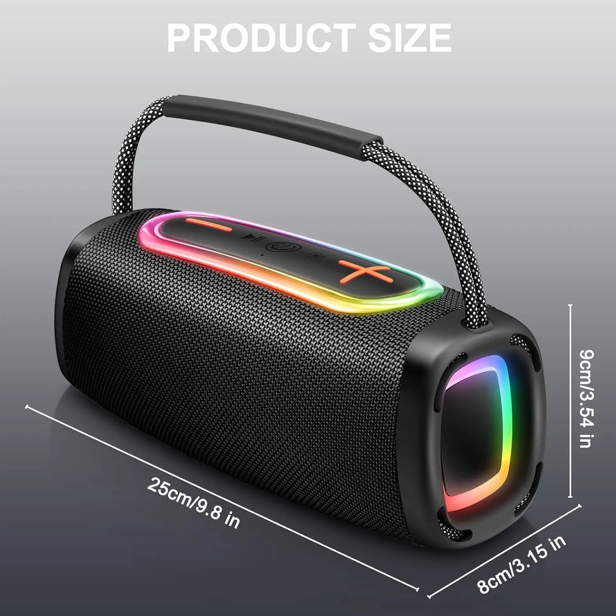 RGB Lights Portable Bluetooth Speaker, IPX7 Waterproof, 24H Playtime, Bluetooth 5.3, Outdoor Wireless Speaker with Hands-Free Mic. - Boltvibewarehouse