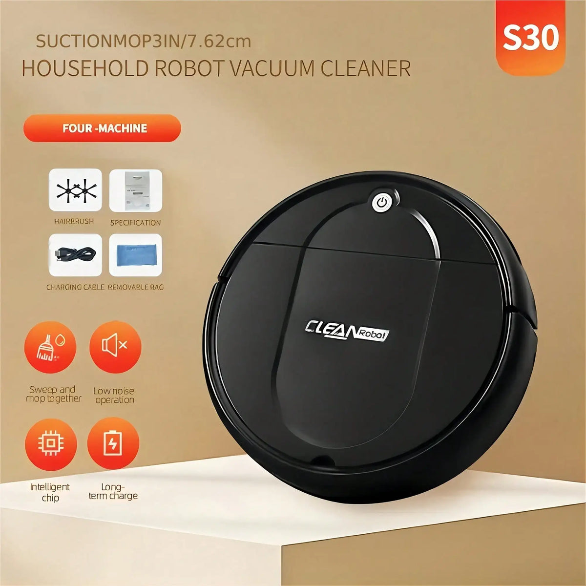 This Robotic Vacuum Cleaner And Mop Combo Is Suitable For Both Wet And Dry Cleaning, Offers Multiple Cleaning Modes, And Is A 3-In-1 Robot Vacuum Cleaner With Automatic Charging.