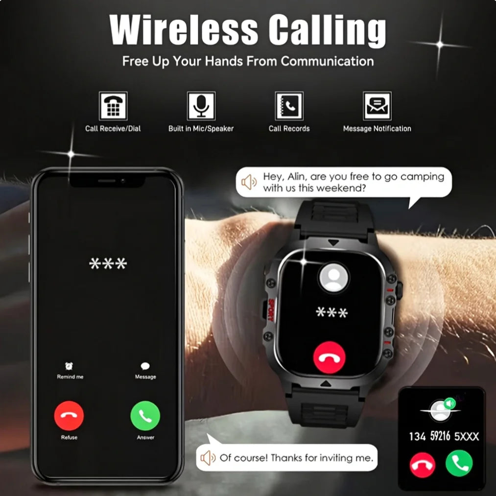 2026 Smart Watch, Supporting Wireless Calls, Multi-Sports Modes, Music, Reminders, Wallpapers, Weather, USB Charging, Multifunctional Wearable, Compatible with Iphone And Android, Unisex, Ideal Holiday Gift for Friends, Lover