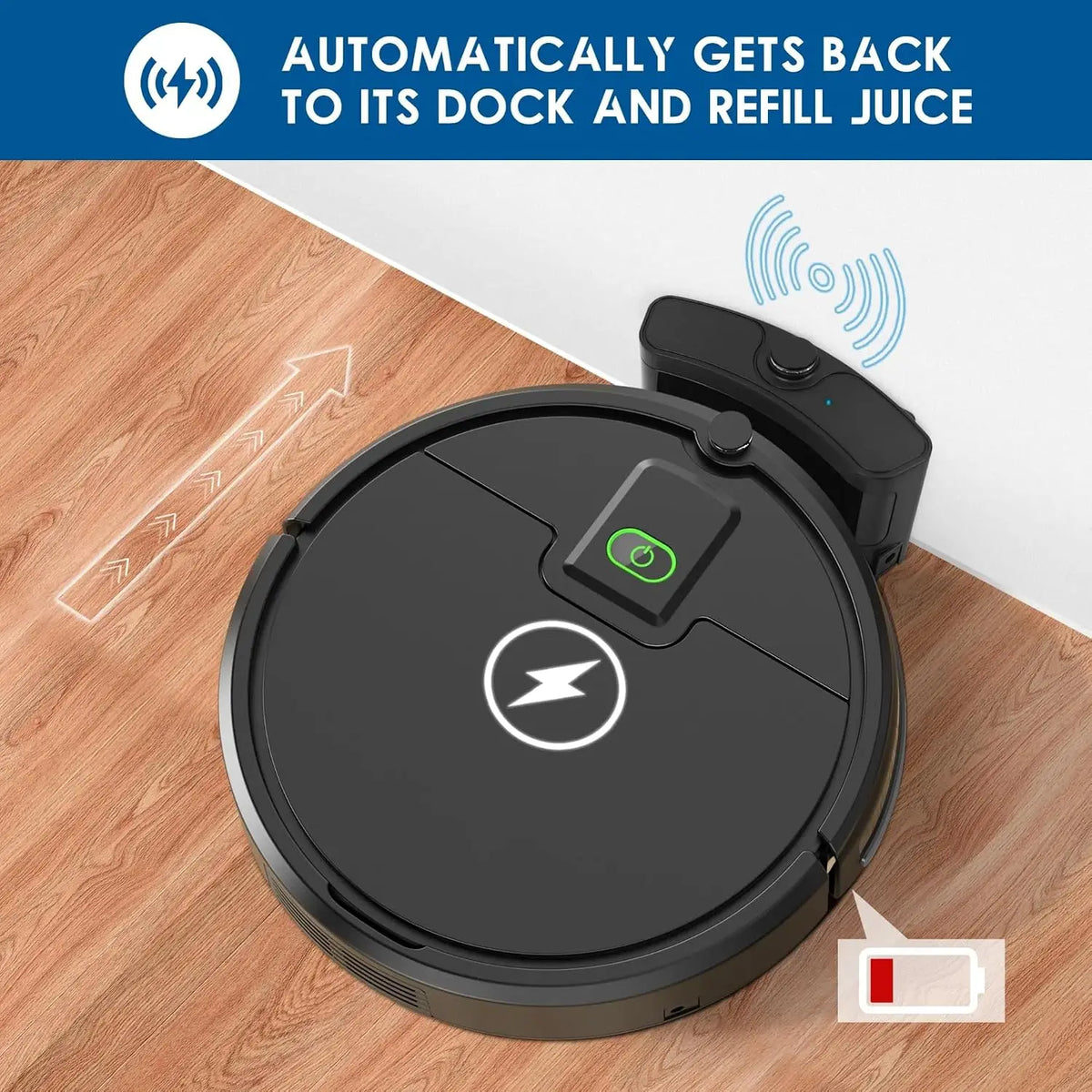 Robot Vacuum for Pet Hair with Tangle-Free Suction, Upgraded Robotic Vacuum Cleaner, 120-Minute Runtime, Self-Charging Vacuum for Home Hard Floors