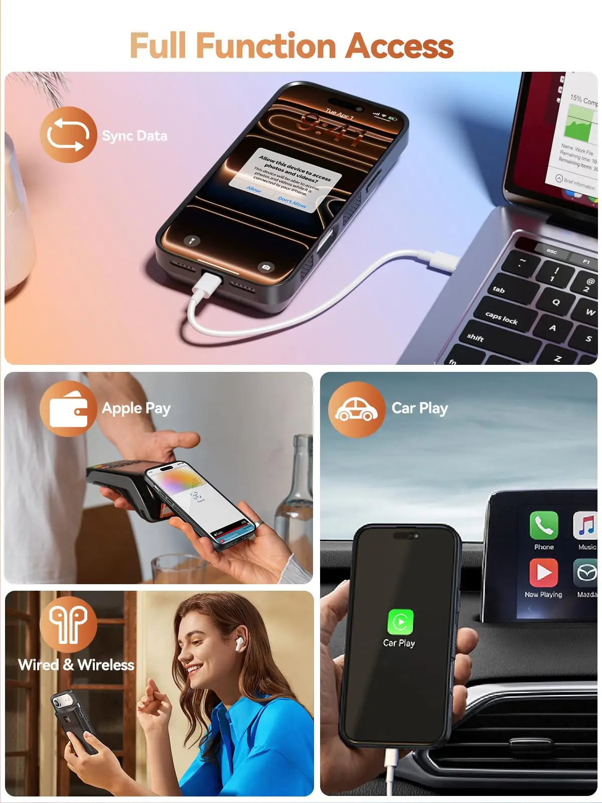 NEWDERY 9300mAh Battery Case for iPhone 17 Pro Max 17Pro 17 Air Wireless Charging Case Battery Pack Portable Power Bank Cover
