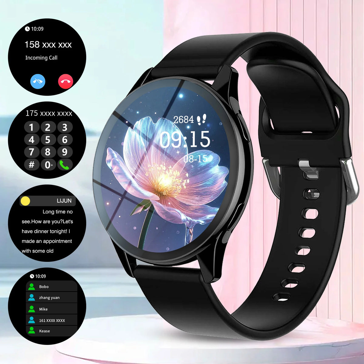 Smart Watch, Wireless Call/Dial, Multi-Sport Mode, Multiple APP Reminders, Suitable for Men and Women, Compatible with IPhone/An