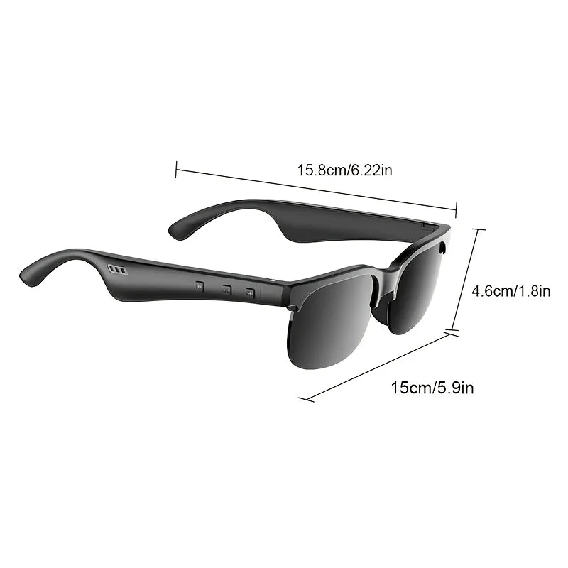 Smart Glasses with Wireless HIFI Headphones, Dual Speaker, Touch Control, Rechargeable Lithium Battery, USB Type-C Charging, Ideal for Music and Calls, Wireless Headphones|Modern Eyewear|Wireless Connectivity, Wireless Headph