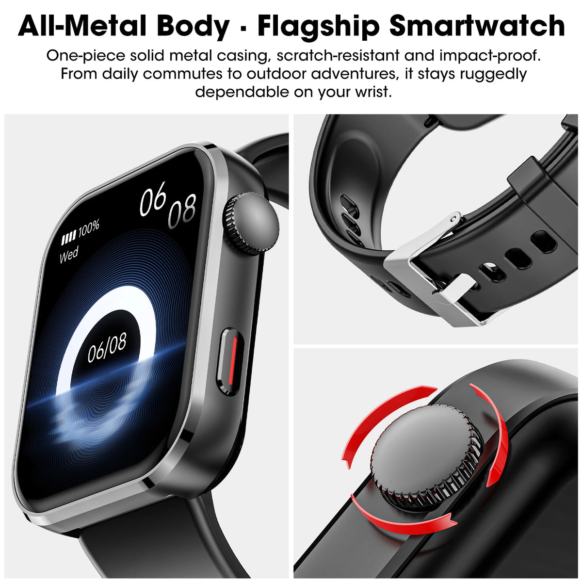 Y2 Smart Watch Bluetooth Call 1.93" HD Touch Screen IP68 Waterproof Heart Rate Blood Oxygen Monitor Fitness Watch For Android IOS