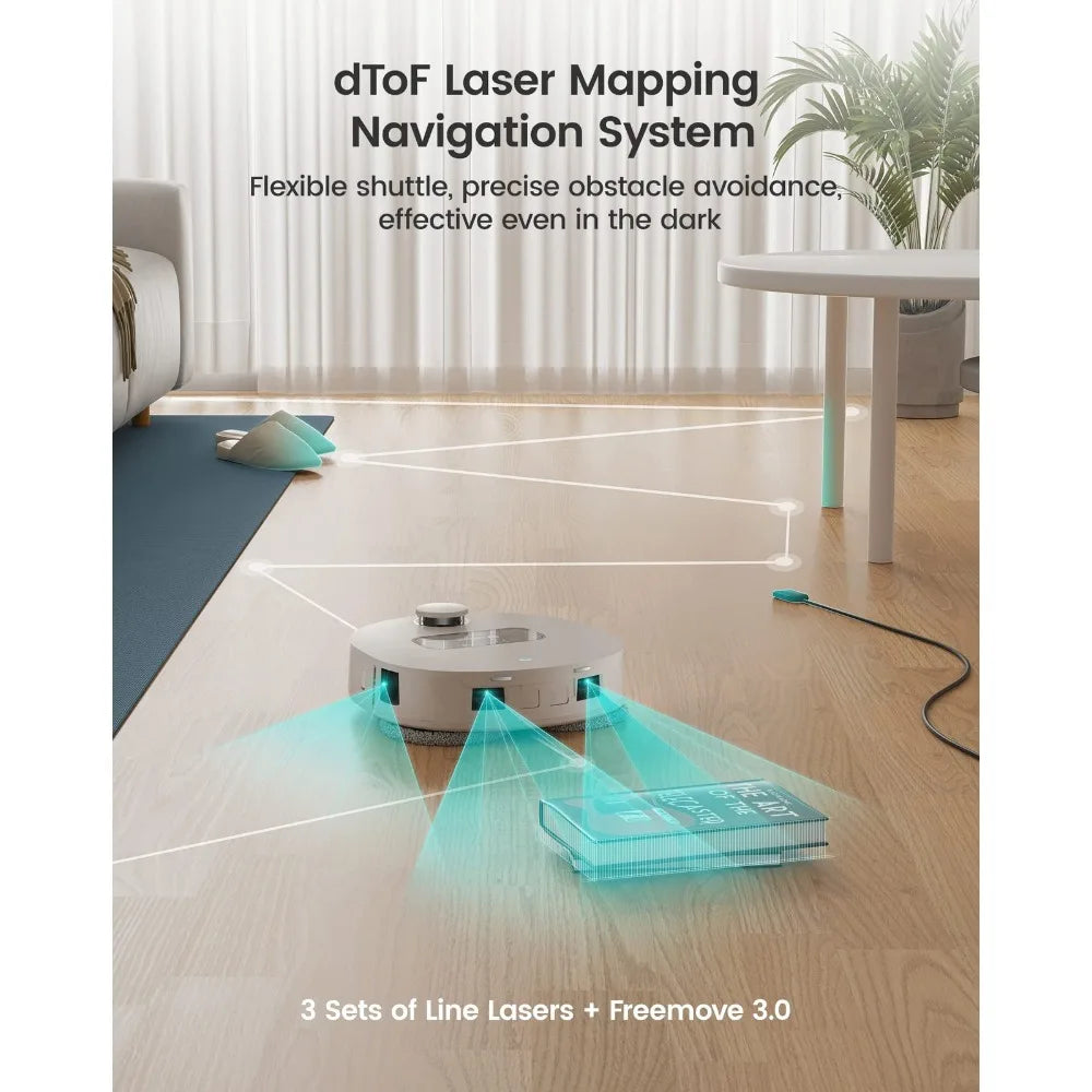 Lidar Navigation Self-Cleaning Robot Vacuum Mop 5L Large Tank Smart Home Cleaner Compatible with Alexa