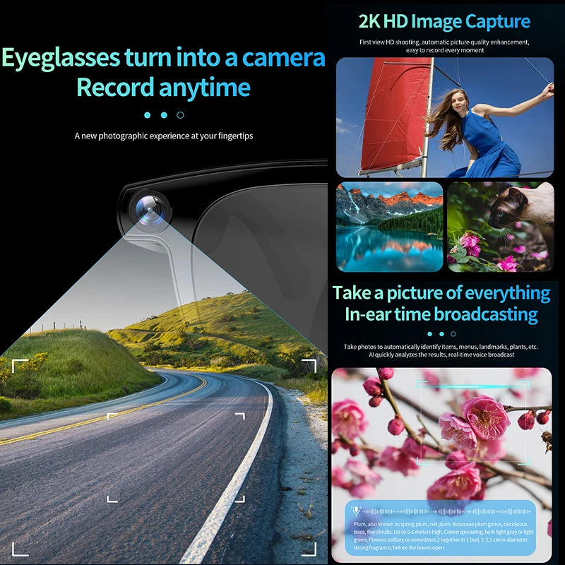 2026 New Al Smart Glasses 800W HD Camera Photo Video Recording Translation Al Image Recognition Al Conversation Smart Glasses - Boltvibewarehouse