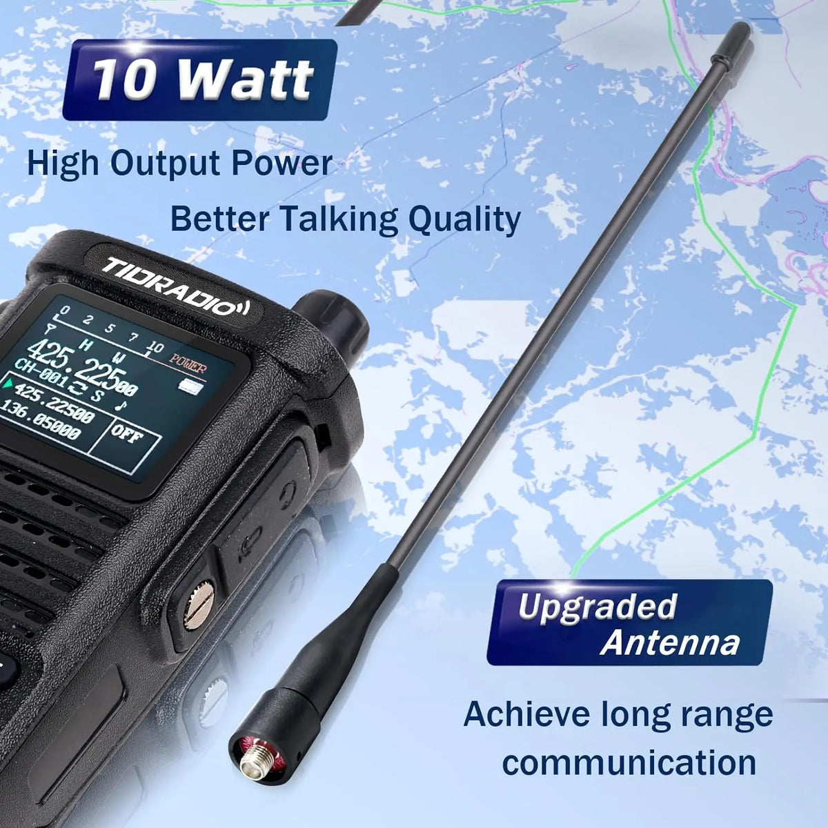 2nd Gen TIDRADIO TD-H8 10W Profession Walkie Talkie Long Range Emergency Radio Portable Two Way Radio Receiver Search Repeaters