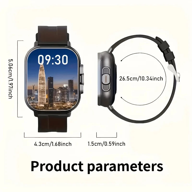 2026 New Men's Smartwatch, Two-in-One Smartwatch with Built-in TWS Earbuds, Supports Wireless Charging, 2.01 HD Display, Multiple Sports Modes, Weather and Calendar Functions, Rechargeable Lithium Battery, Music Control