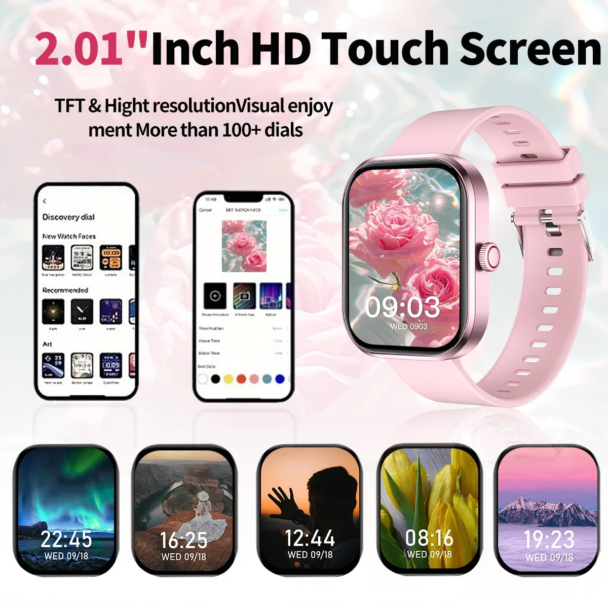 2026 Smart Watch with Wireless Calling, Weather Forecast & Sports Mode, DIY Wallpaper SMS Alerts Silicone Strap for Men Women