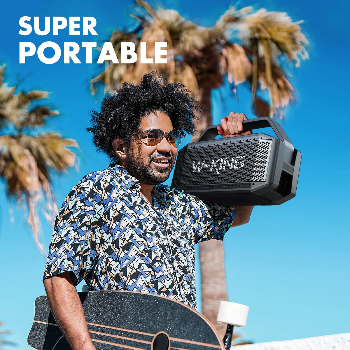 W-KING D9-1 100W Peak 60W RMS Deep Bass Bluetooth Speaker, IPX6 Portable Waterproof Loud Bluetooth Speakers Wireless with Subwoofer - Boltvibewarehouse