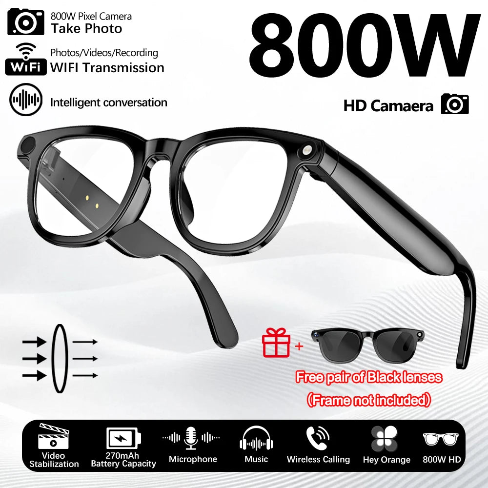 2026 New Al Smart Glasses 800W HD Camera Photo Video Recording Translation Al Image Recognition Al Conversation Smart Glasses - Boltvibewarehouse