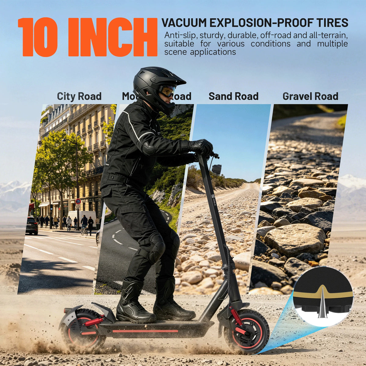 OBX Foldable Smart Electric Scooter for Commuting 48V 1200W Motor Escooter 30 Miles+ Long Range Smart Adult 10'' Electric Scooter for APP