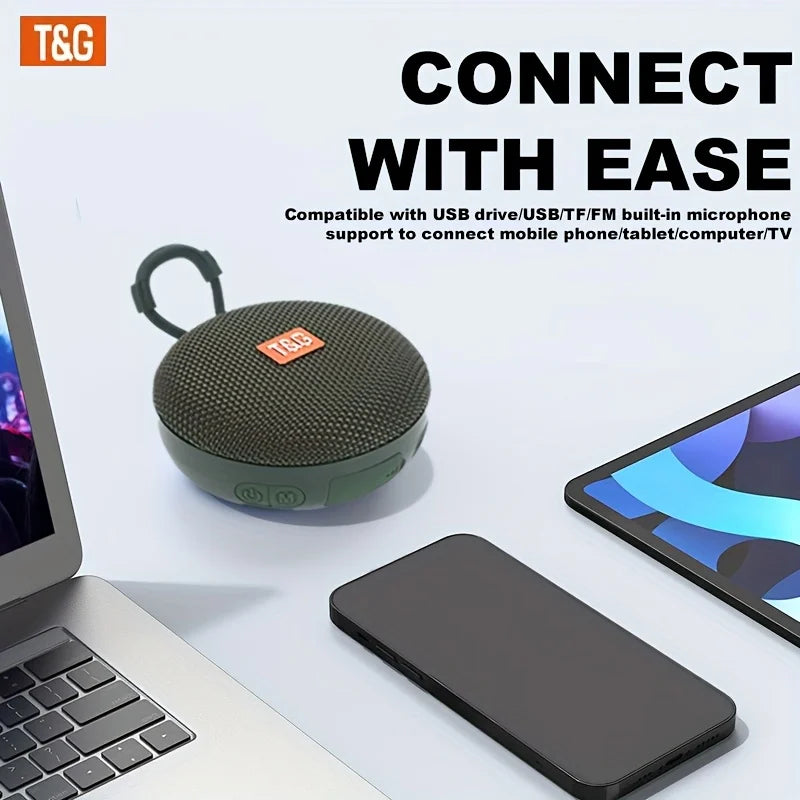 TG352 Bluetooth Speaker with Carry Rope, Bluetooth 5.3 Wireless Audio, USB Rechargeable, Hangs on Bags & Bicycles, Compatible with Phone/PC/Tablet, Great for Travel, Party, Outdoor Use & Gift Giving - Boltvibewarehouse