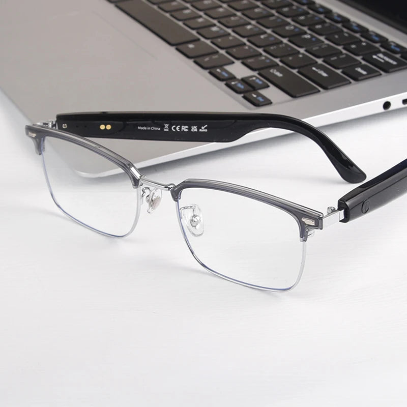 Bluetooth Smart Audio Glasses with AI Real-time Translation Open Ear Speaker Hands-free Calling Music Smart Glasses for Travel Business Meeting