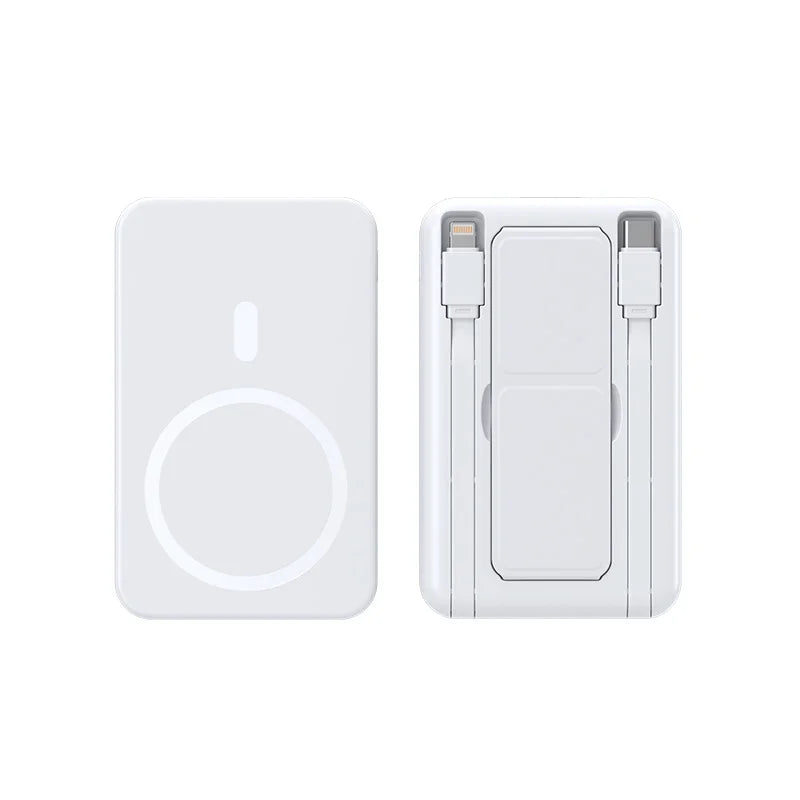10000mAh Portable Magnetic Wireless Power Bank, 22.5W Fast Charging for All Smartphones, Mobile Power Supply With Back Clip & Foldable Desktop Stand