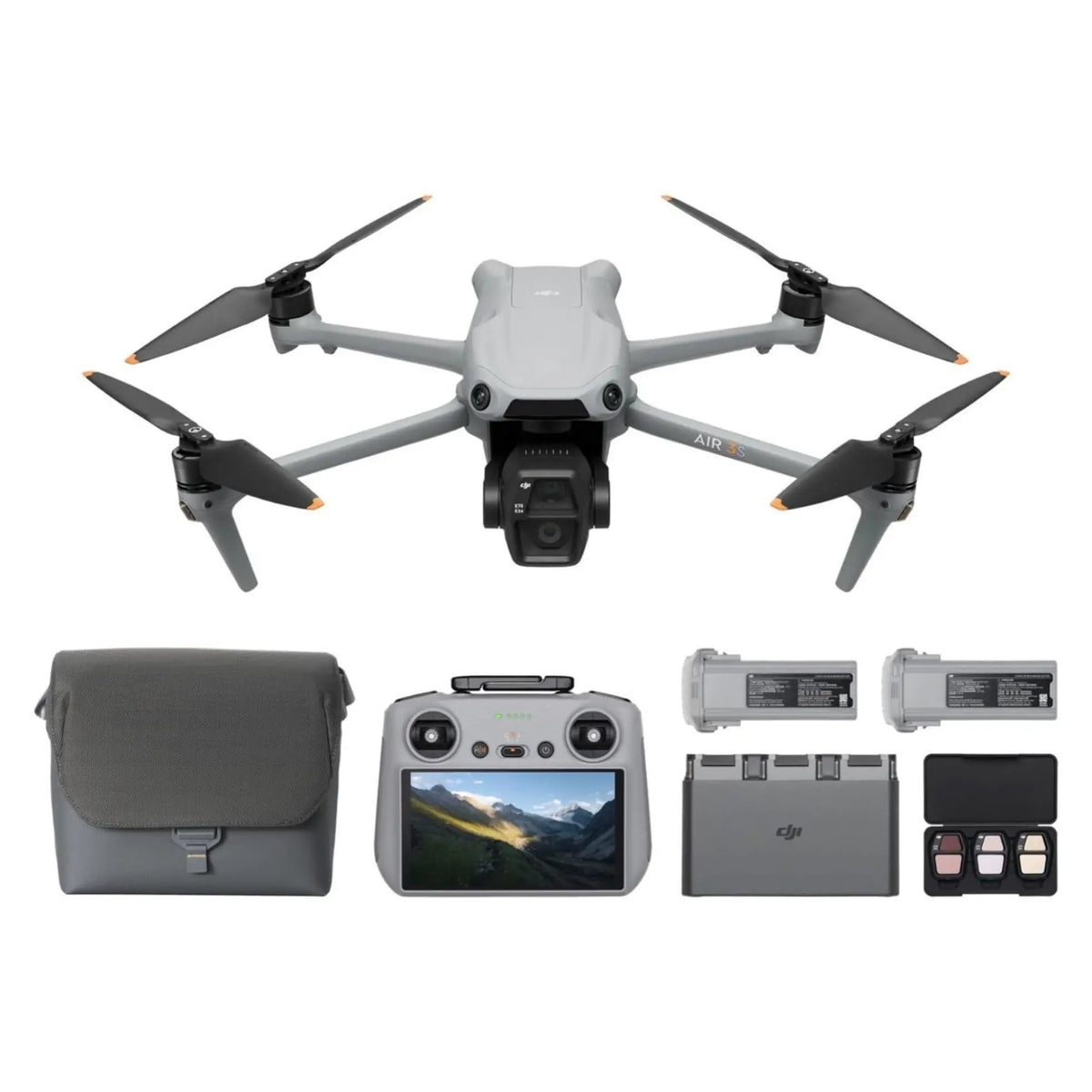 DJI Air 3S Drones with a Camera Drone 4K Professional DJI RC-N3 or Fly More Combo (DJI RC2) Option Camera Drone with 1" CMOS Wide-Angle Camera 4K/60fps HDR Video & 14 Stops of Dynamic Range 45-Min Max Flight Time 20km Transmi