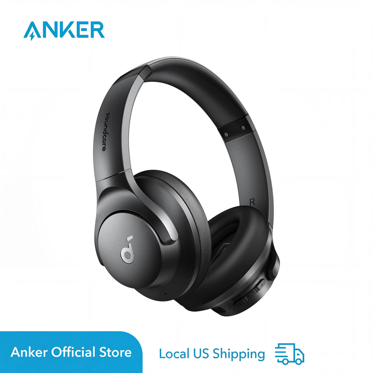 Soundcore by Anker Q20i ANC Headphones, Wireless Over-Ear, 40H, Hi-Res Audio, Deep Bass, App Control, Transparency (Refurbished)