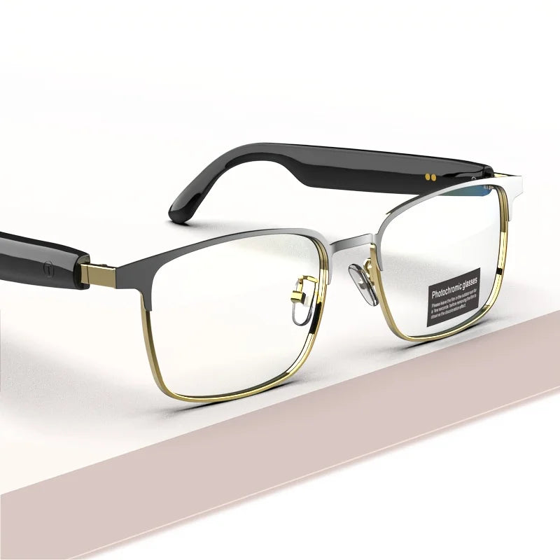 Bluetooth Smart Audio Glasses Photochromic Lens Open Ear Headphones Hands-free Calling Music Remote Shutter Smart Glasses for Men Women