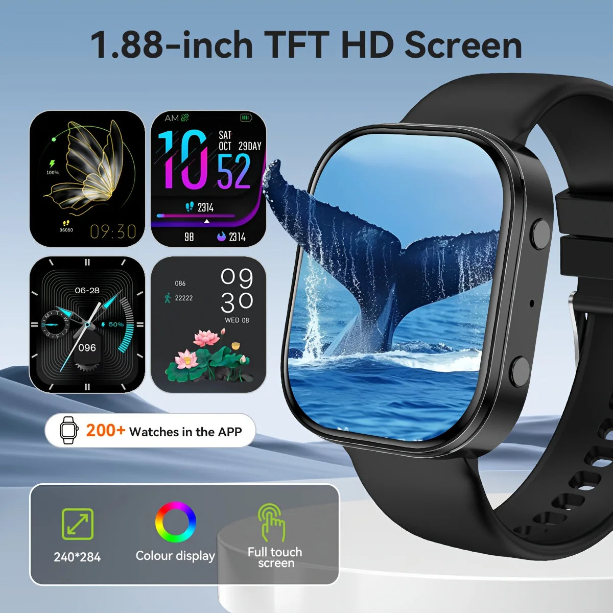 2026 Fashion Sports Smartwatch | USB Charging, TFT Screen, Rechargeable Battery, Father's Day/Teacher's Day - Unisex - Wireless Calling/Texting/Multiple Sports Modes/Remote Camera Control/Fitness Tracker, Compatible with iPho