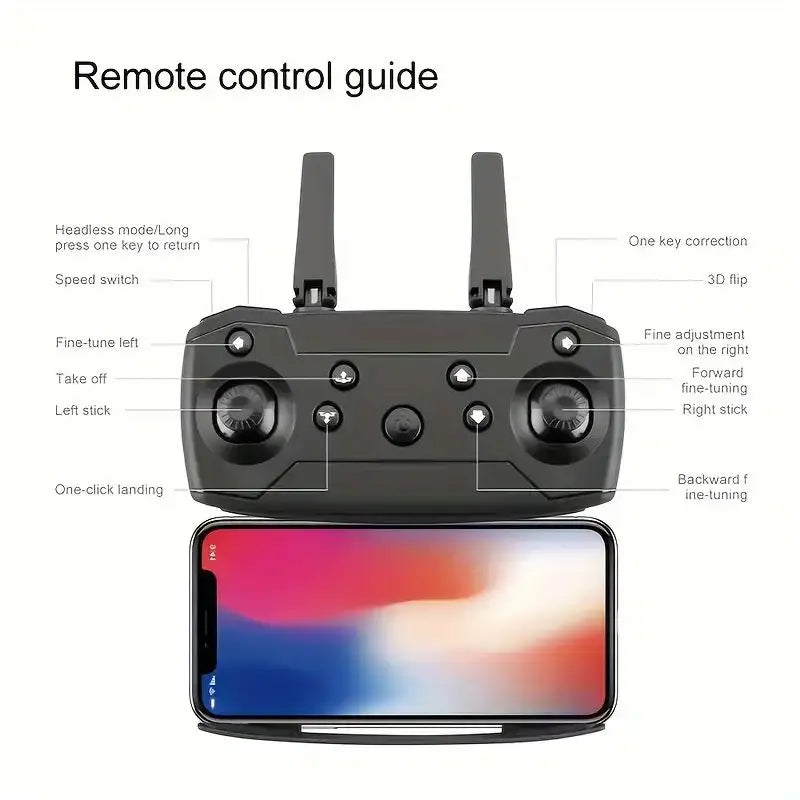 NEW Drone 4K Professinal With Wide Angle Dual HD Camera,Foldable RC Helicopter WIFI FPV Height Hold Gifts Toys