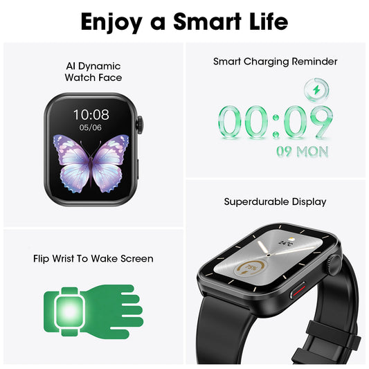 Y2 Smart Watch Bluetooth Call 1.93" HD Touch Screen IP68 Waterproof Heart Rate Blood Oxygen Monitor Fitness Watch For Android IOS