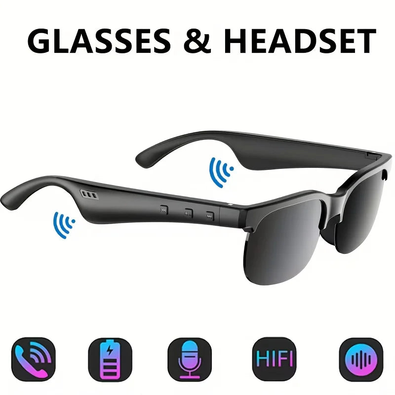 Smart Glasses with Wireless HIFI Headphones, Dual Speaker, Touch Control, Rechargeable Lithium Battery, USB Type-C Charging, Ideal for Music and Calls, Wireless Headphones|Modern Eyewear|Wireless Connectivity, Wireless Headph