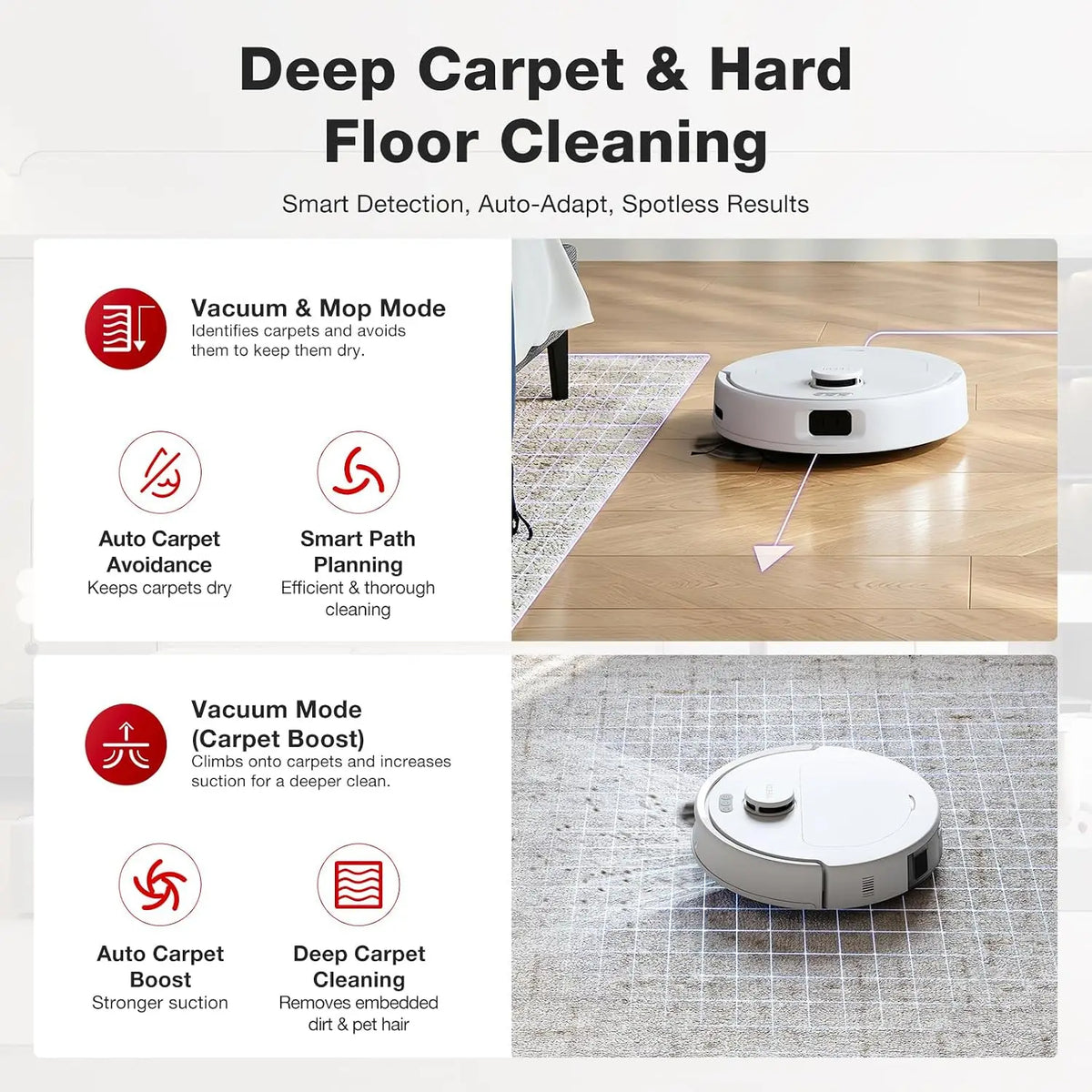 Robot Vacuum and Mop Featuring a Bagless Station