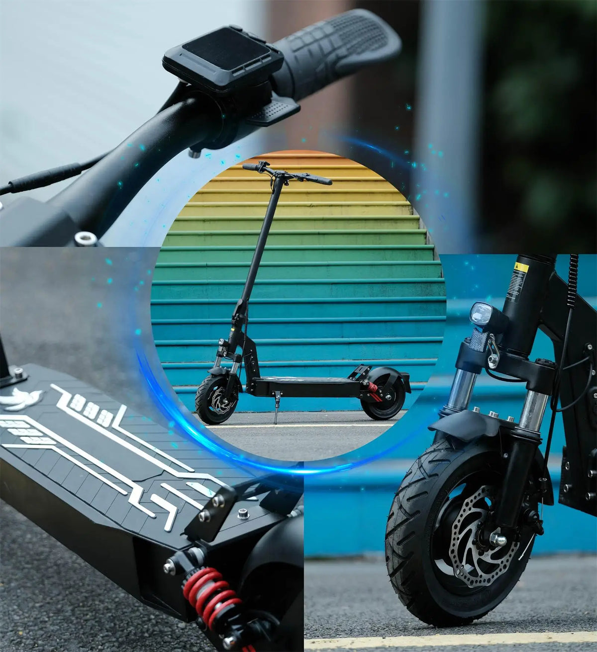 500W 48V Electric Scooter for Adults 40km/h Off Road E-Scooter 10 Inch Wide Tire 150kg Max Load Foldable Long Range Scooter