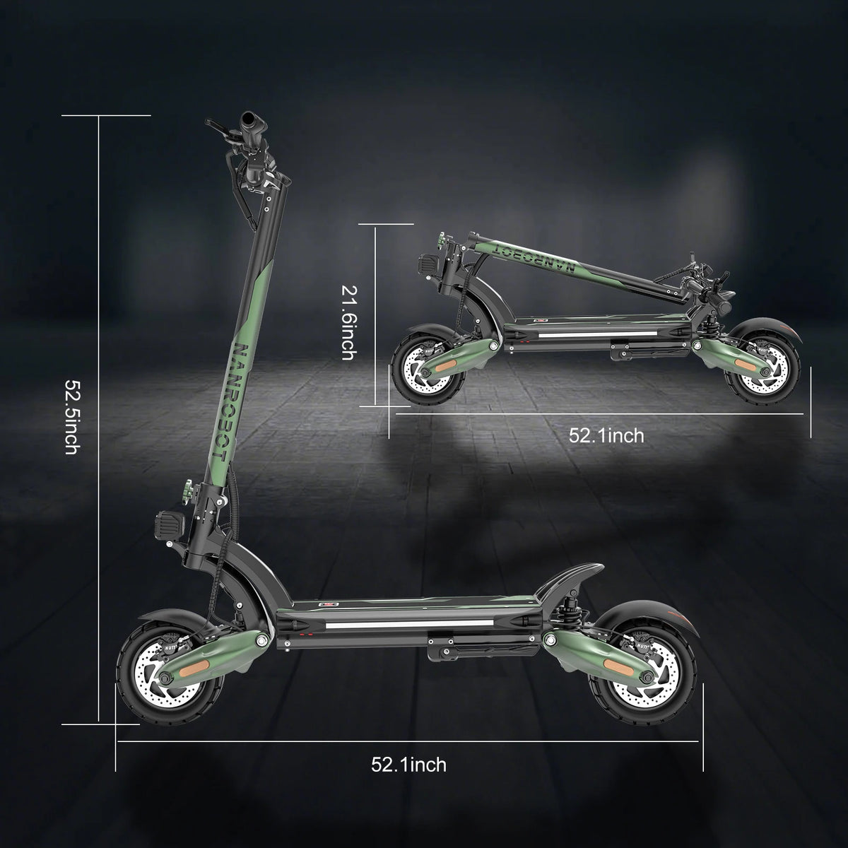 NANROBOT D6+ MAX Electric Scooter for Adults, 3000W Dual Motor, 45 MPH Top Speed, Long-Range Fast Electric Scooter with 10-Inch Off-Road Tires, Foldable Commuter and Sports Scooter