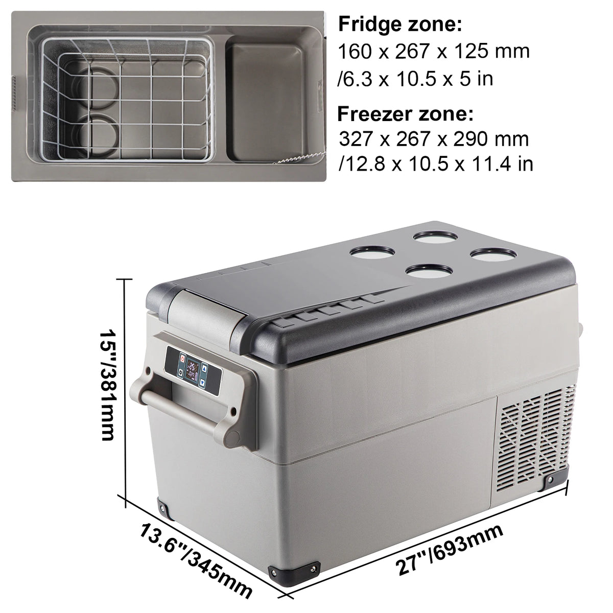 SucceBuy 20L 22L 35L 45L 55L Car Refrigerator Mini Fridge Freezer Portable Compressor Cooler 12/24V DC 110-240V Ice Box